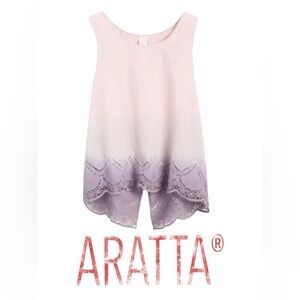 Aratta Millicent Split Back Embroidered Ombre Lace-Trim Tank Top